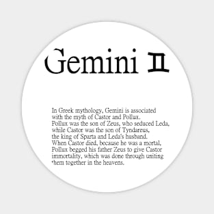 Zodiac Sign Gemini Magnet